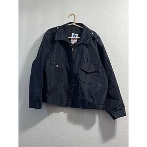 VTG Horace Small Nylon Recruit Police Zip-up Jacket Silver Buttons XL